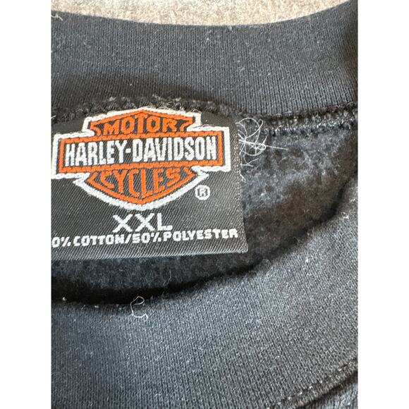 Vtg 90s Harley Davidson Sweatshirt Mens 2XL Black Hal's Milwaukee Wisconsin USA - Picture 2 of 6